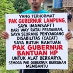 IMAM SAFFI’I, PENYANDANG DISABILITAS DARI WAY RATAI PESAWARAN, MEMOHON BANTUAN HP KEPADA GUBERNUR LAMPUNG ALAT BERKARYA YANG DINANTI